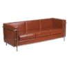 Flash Furniture Cognac Leather Sofa, 28-1/2" x 27-1/2"